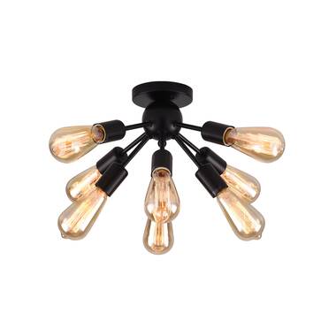 Corrigan Studio® 5 Lights Semi Flush Mount Lighting, Gold&black